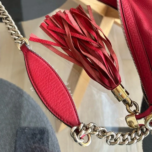 Authentic Gucci Red Leather Soho shoulder bag - Picture 11 of 14
